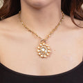 1264 - Crystal Pendant Necklace - Gold