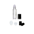 1/3 OZ Roll On Glass Bottles with Housing + Black Caps (Wholesale)