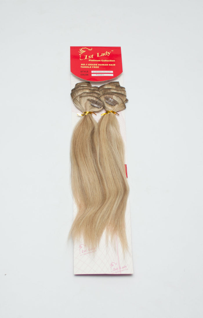 1st Lady Human Hair Remy Clip-On Silky Straight Hair Extensions 14"  (10Pcs) - Elysee Star