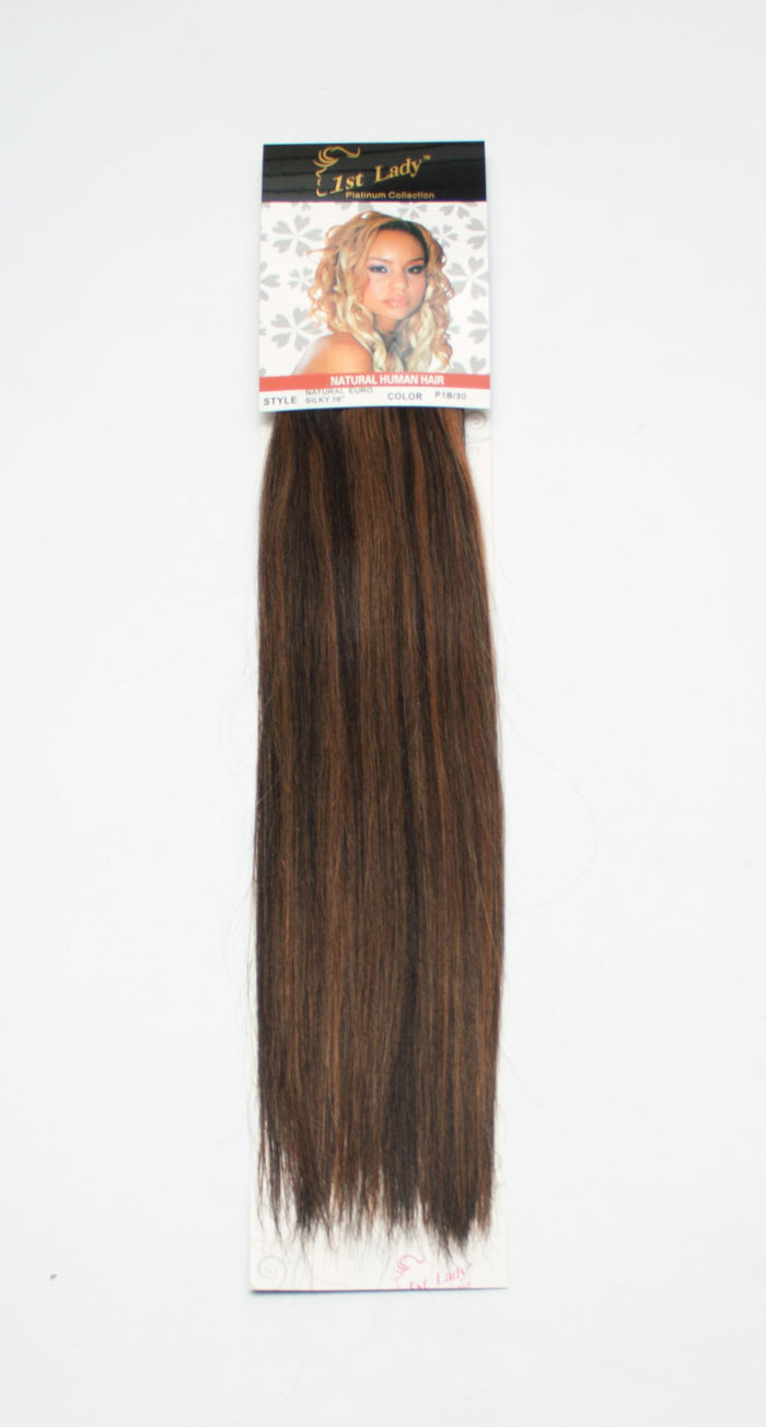 1st Lady Natural Euro Silky Straight Blended Human Hair Weft 16" - Elysee Star