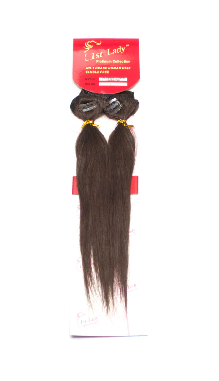 1st Lady Remy Human Hair Clip-On Silky Straight 14"  (7Pcs) - Elysee Star