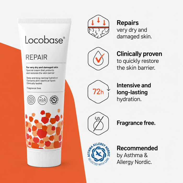 3 × Locobase Repair Cream 100g (3.53 oz) – Intensive Moisturizing Cream for Very Dry & Sensitive Skin