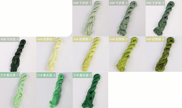 400m Suzhou Embroidery Untwisted Mulberry Silk Thread(Green03) - Ronghua Threads