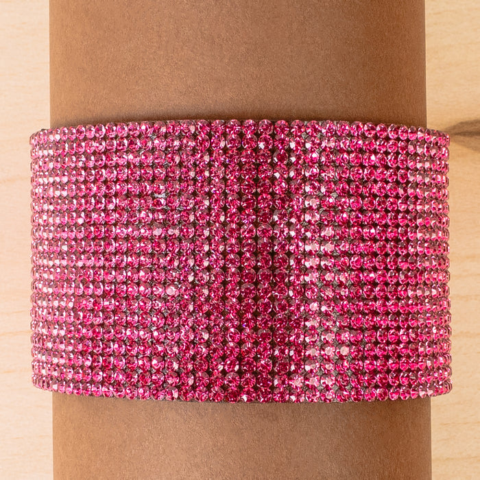 4201 - Rhinestone Cuff Bracelet - Fuchsia