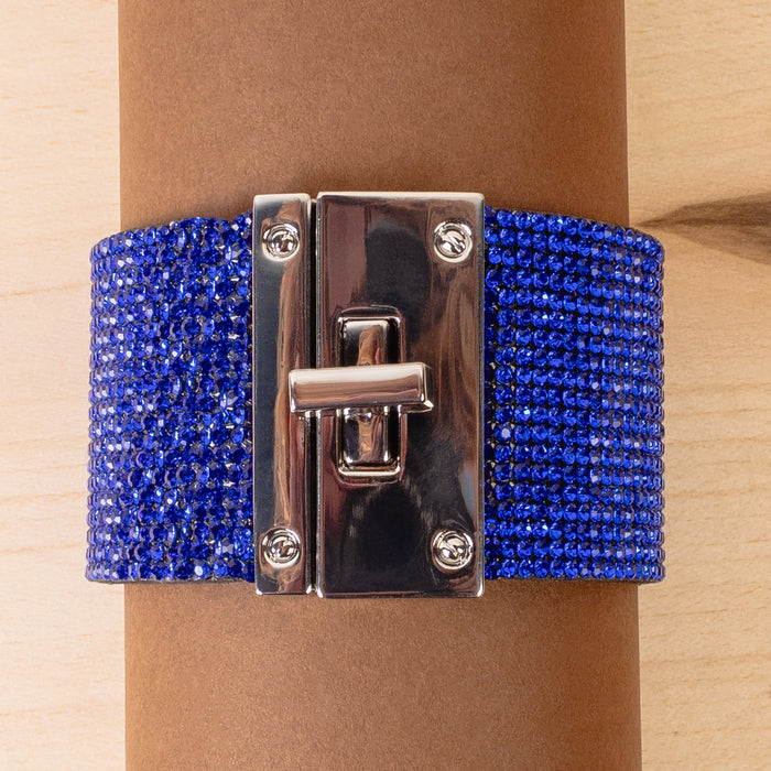 4201 - Rhinestone Cuff Bracelet - Royal Blue