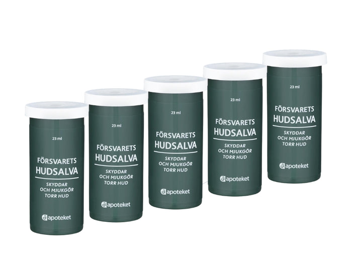 5 × Försvarets Hudsalva 23ml (0.78 fl oz) – Swedish Military Lip Balm & Multi-Purpose Skin Ointment