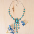 92083 - Squash Blossom Necklace - Turquoise & Silver