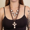 92091 - Layered Squash Blossom Necklace - Ivory & Copper