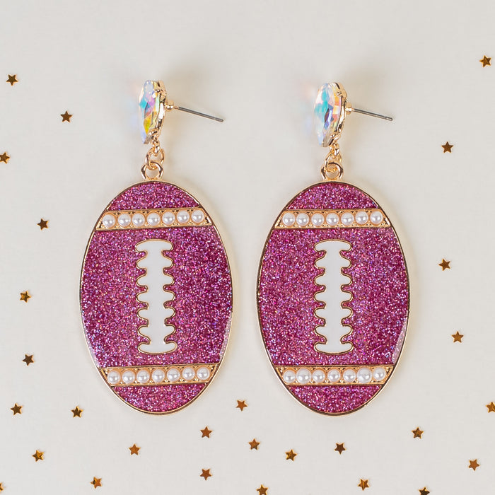 93226 - Football Earrings - Purple