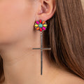 93243 - Squash Blossom Cross Earrings - Multi