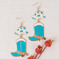 93269 - Western Cowboy Boot Earrings - Turquoise
