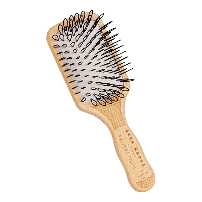 Acca Kappa Protection Mini Paddle Brush Beechwood Looped Nylon