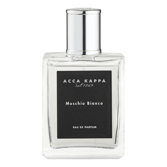 Sentralisert Acca Kappa Muschio Bianco Eau de Parfum flaske med teksturert etikett