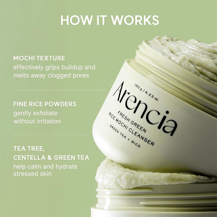 Arencia Fresh Green Rice Mochi Cleanser 120g - Beauty Tribe