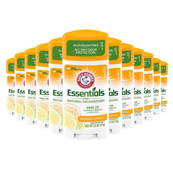 Arm & Hammer Essentials Natural Deodorant Orange Citrus 2.5 oz  - 12 Pack