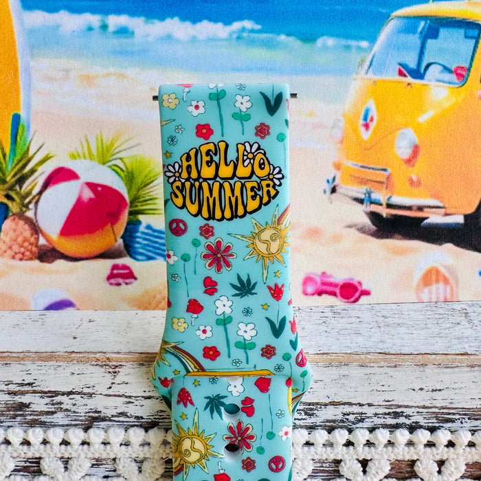 Beach Bus Babe Print Silicone Band For Samsung Watch