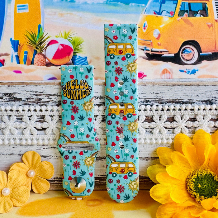 Beach Bus Babe Print Silicone Band For Samsung Watch
