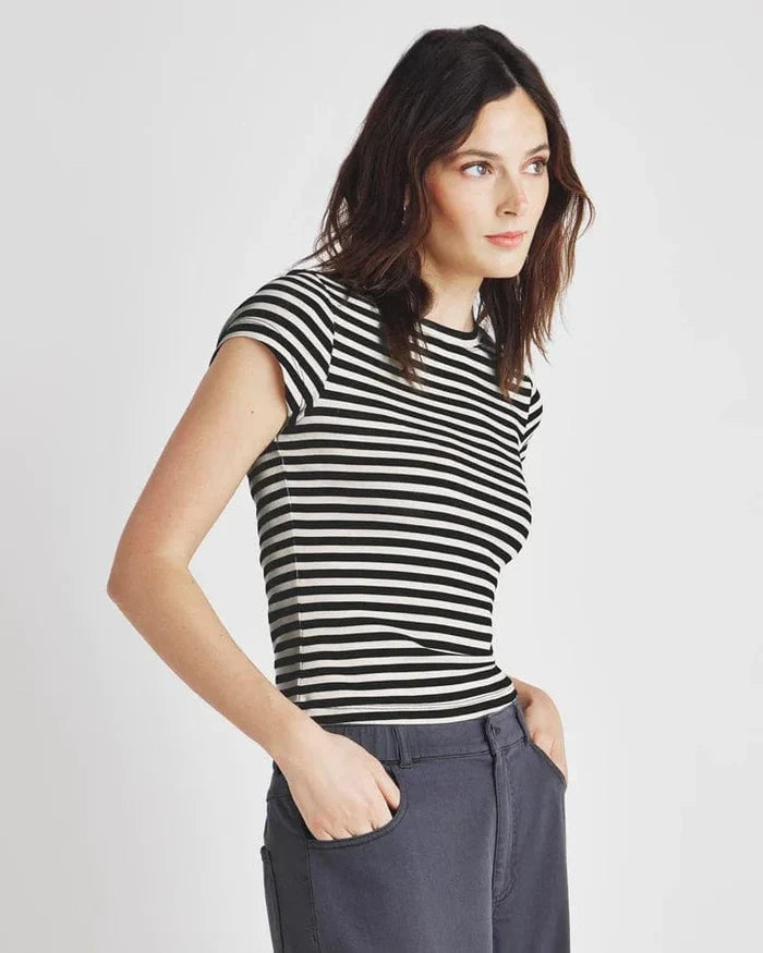 Benson Stripe Rib T-Shirt.