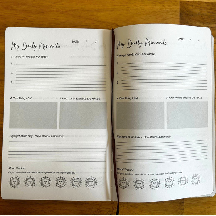 Black Gratitude Journal with Silver Lining - I am Thankful For