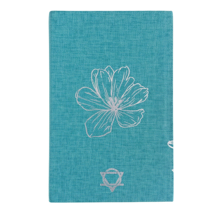 Blue Gratitude Journal with Silver Lining - 120 pages - I am Thankful For