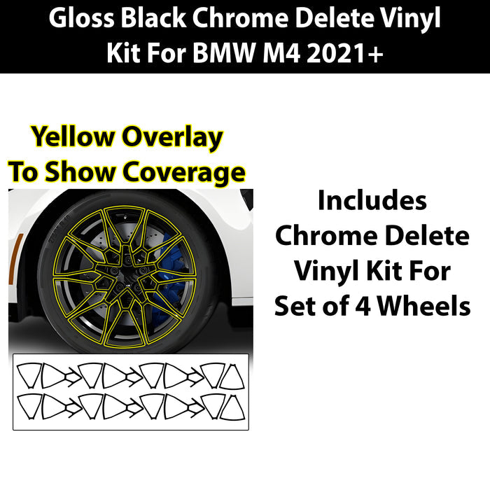 Fits BMW M4 2021+ Vinyl Chrome Delete Grille Blackout Decal Stickers Overlay Film - Bogar Tech Designs