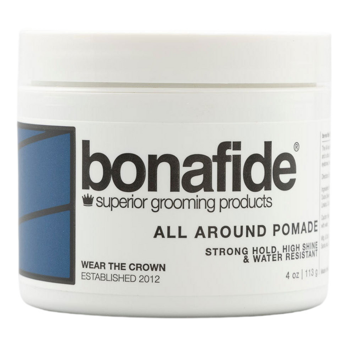 Bona Fide Allround Pomade oljebasert med sterkt hold og glans i hvit beholder