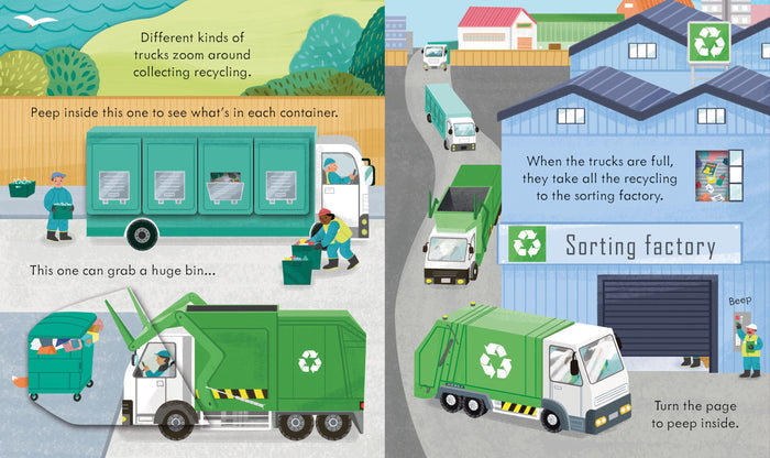 Book - Peep Inside How A Recycling Truck Works - Spread 3