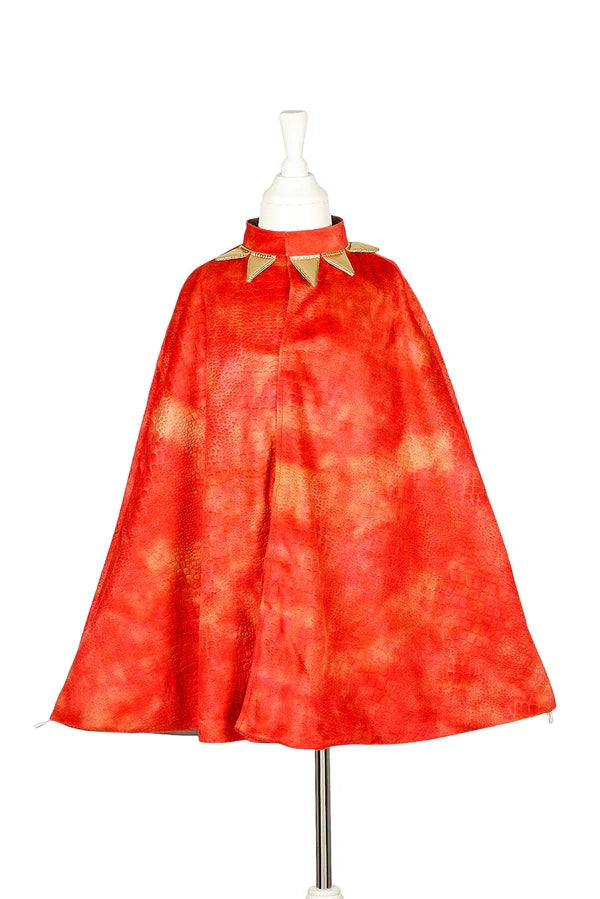 Cape Dress Up - Knight - Red Dragon - Reversible - Dragon Pattern - Front Cut