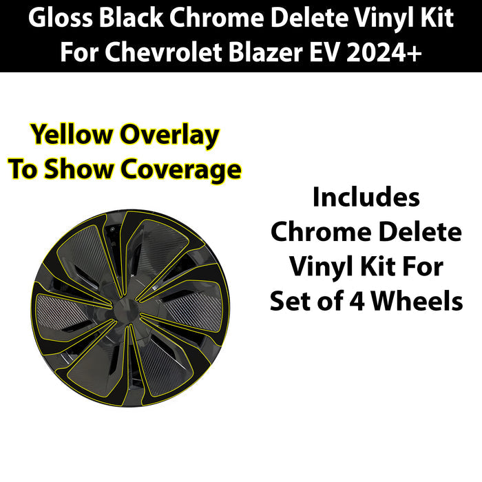 Vinyl Chrome Delete Blackout Decal Stickers Overlay Film Fits Chevrolet Blazer EV 2024+ - Bogar Tech Designs