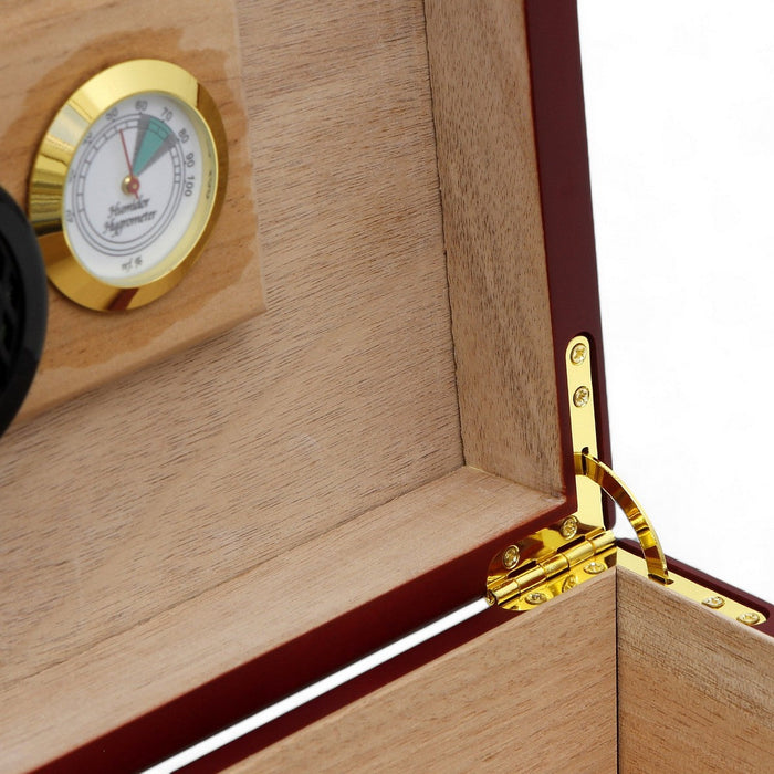 CIGAR HUMIDOR BOX: Luxury Mahogany Satin Finish fully lined in Cedar Wood - Al Capone Design