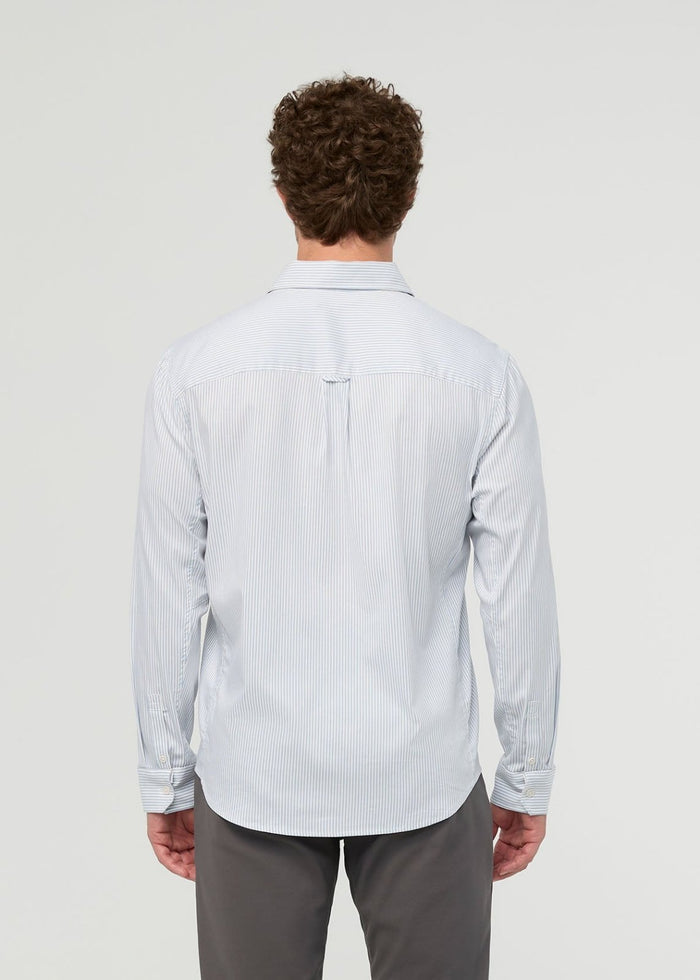 Men's Blue Stripe Twill One Pocket Shirt back