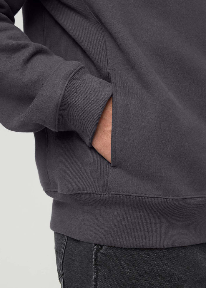 Men's Washed Grey DuraSoft Fleece Motion Hoodie Pocket