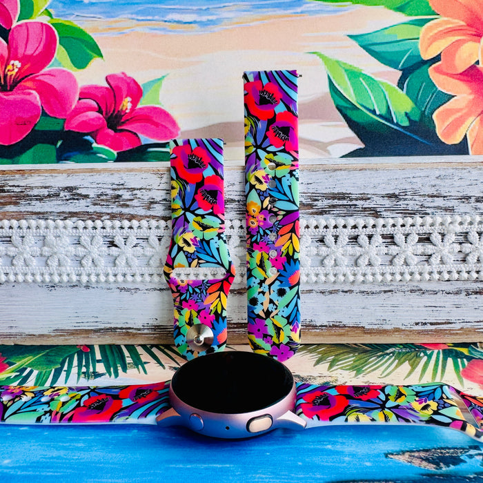 Electric Paradise Print Silicone Band For Samsung Watch