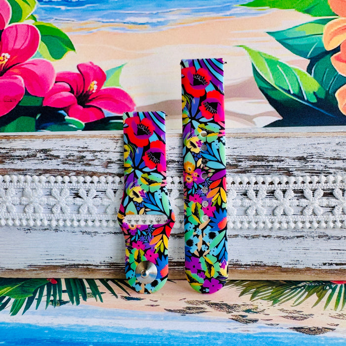 Electric Paradise Print Silicone Band For Samsung Watch