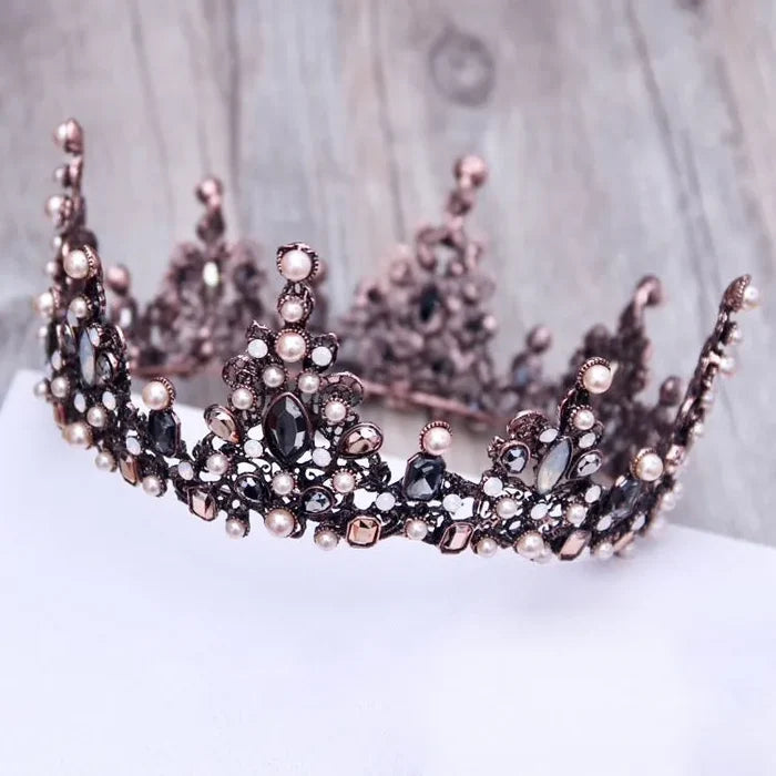 Wedding Hair Accessories - Baroque Pearl Bridal Crown Tiara