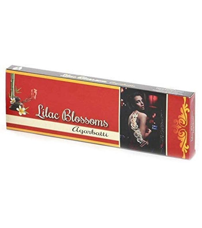 Incense stick pack with Lilac Blossoms label and gold trim