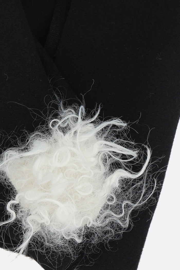 felt collar with eco-shearling patch
