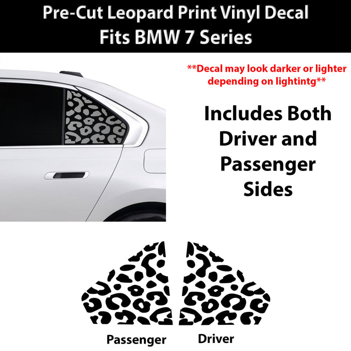 Fits BMW 7 Series 2023-2026 Animal Leopard Cheetah Cow Window Vinyl Decal Stickers