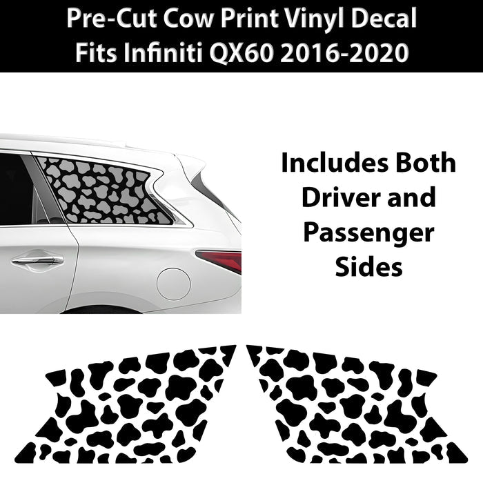 Fits Infiniti QX60 2016 - 2020 Animal Leopard Cheetah Cow Window Vinyl Decal Stickers - Bogar Tech Designs