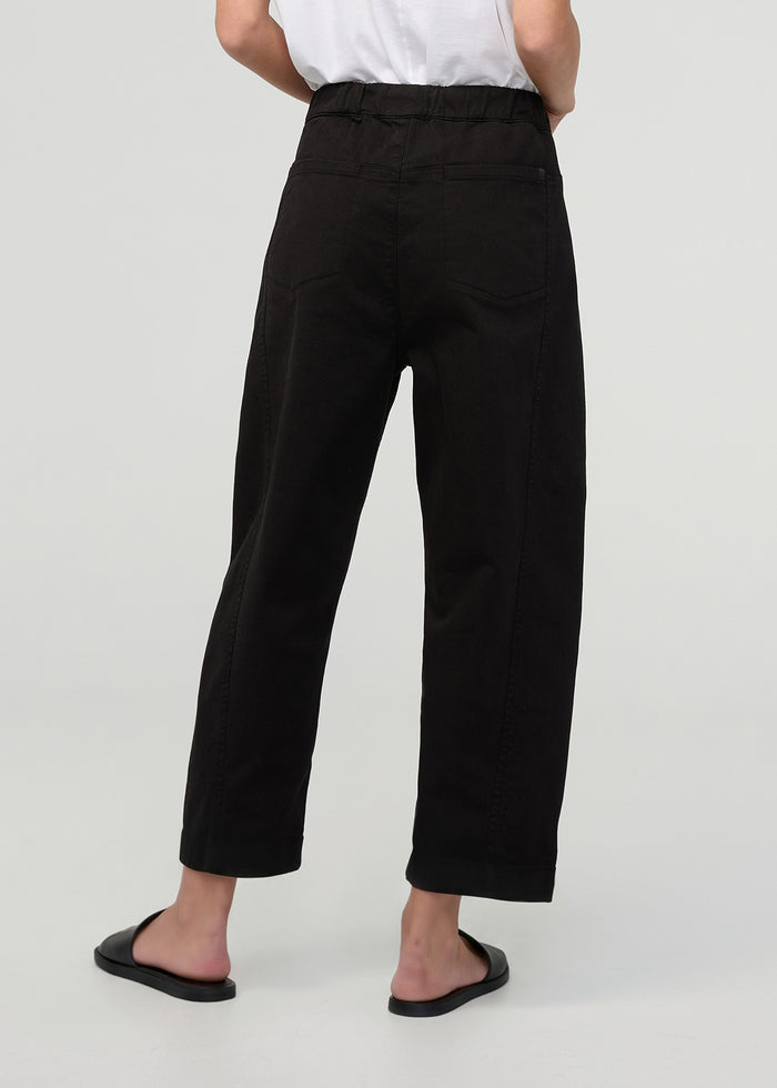 Women's Black Barrel Pull On Pant back
