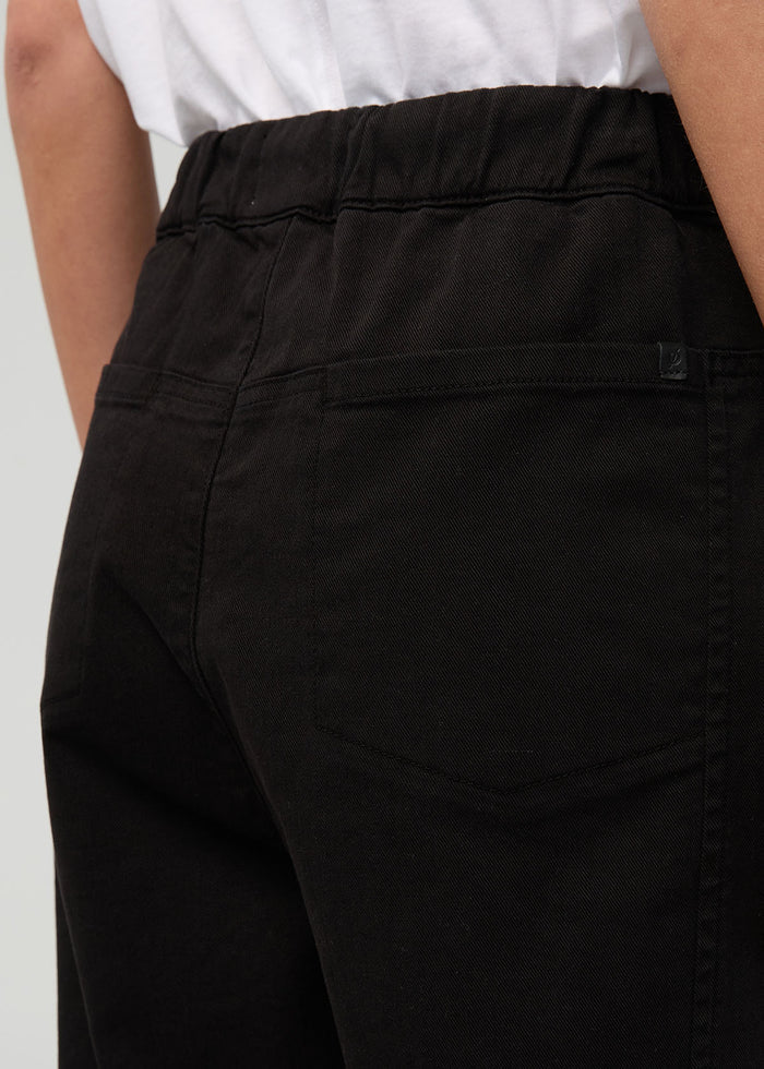 Women's Black Barrel Pull On Pant back pocket waistband