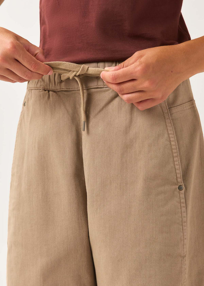 Women's Sandstone Barrel Pull On Pant front string detail