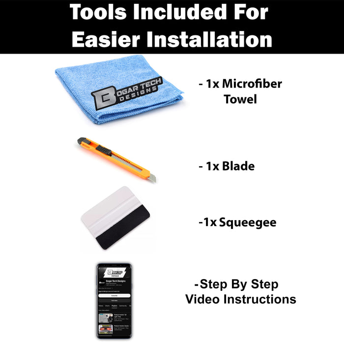 Complete Full Headlight Taillight Precut Film Overlay Tint Kit Fits Ford F150 2018 - 2020 - Bogar Tech Designs