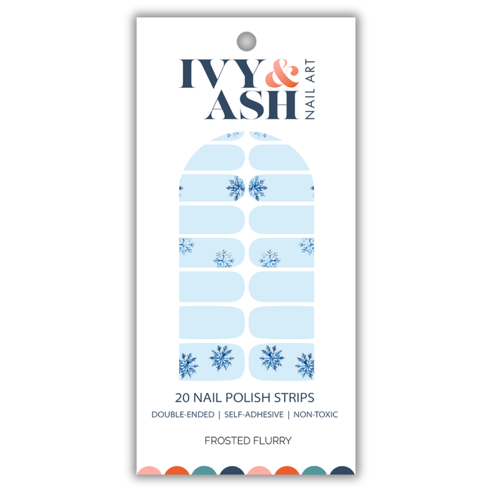 Frosted Flurry | Winter Blue Snowflake Nail Art Nail Wrap - Olita Gifts & Goods