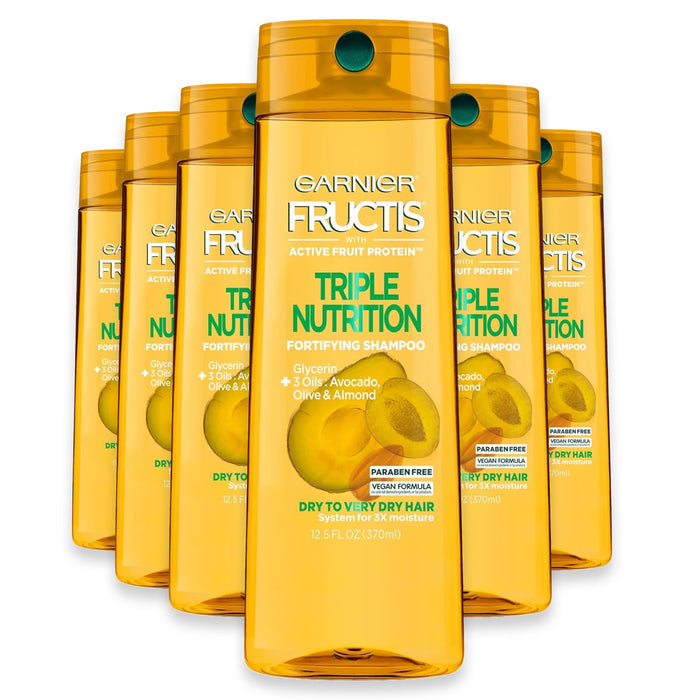 Garnier Fructis Triple Nutrition Shampoo - 12.5 oz - 6 Pack