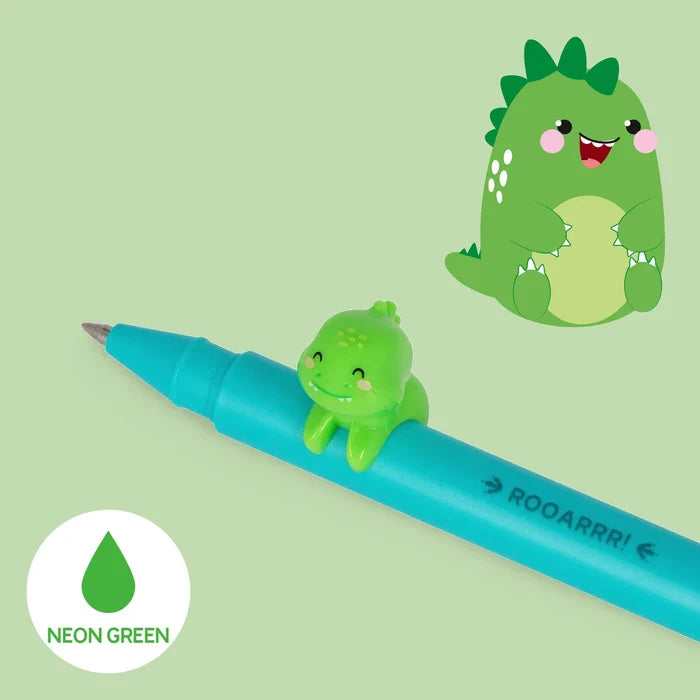 Gel Pen W/Animal Decoration - Dino - Ink Details