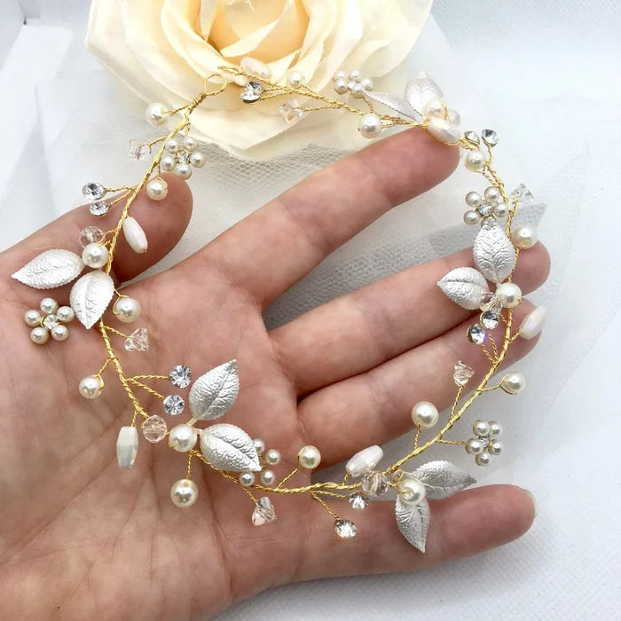 Wedding Hair Accessories - Romantic Floral Bridal Headband / Vine