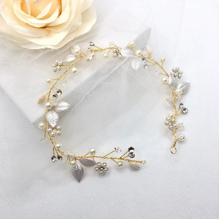 Wedding Hair Accessories - Romantic Floral Bridal Headband / Vine