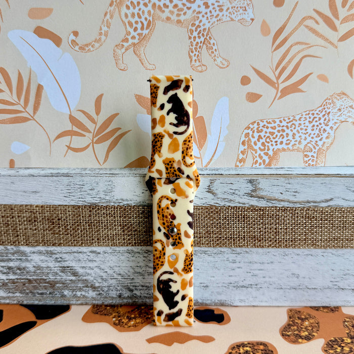 Golden Wildcat Print Silicone Band For Samsung Watch