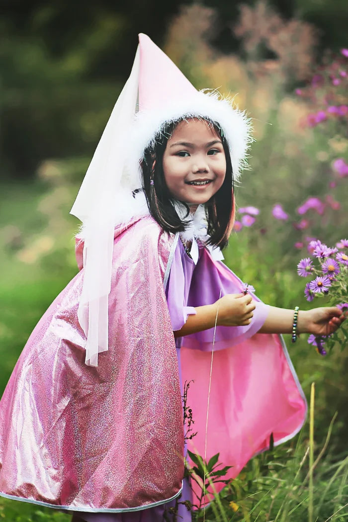 Great Pretenders Deluxe Pink Rose Princess Cape 5-6